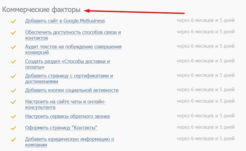 Как улучшить коммерческие факторы ранжирования сайта
