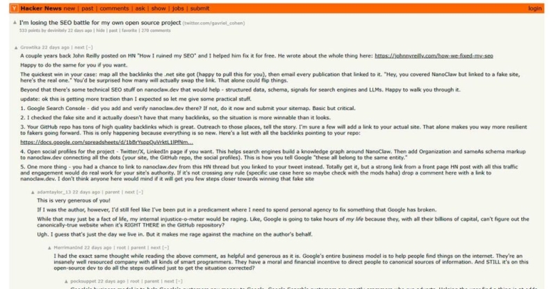 Создатель NanoClaw проиграл SEO-битву против сайта-подделки