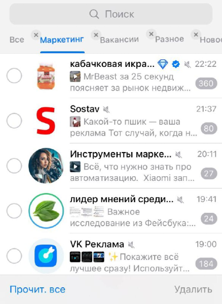 28 функций Telegram